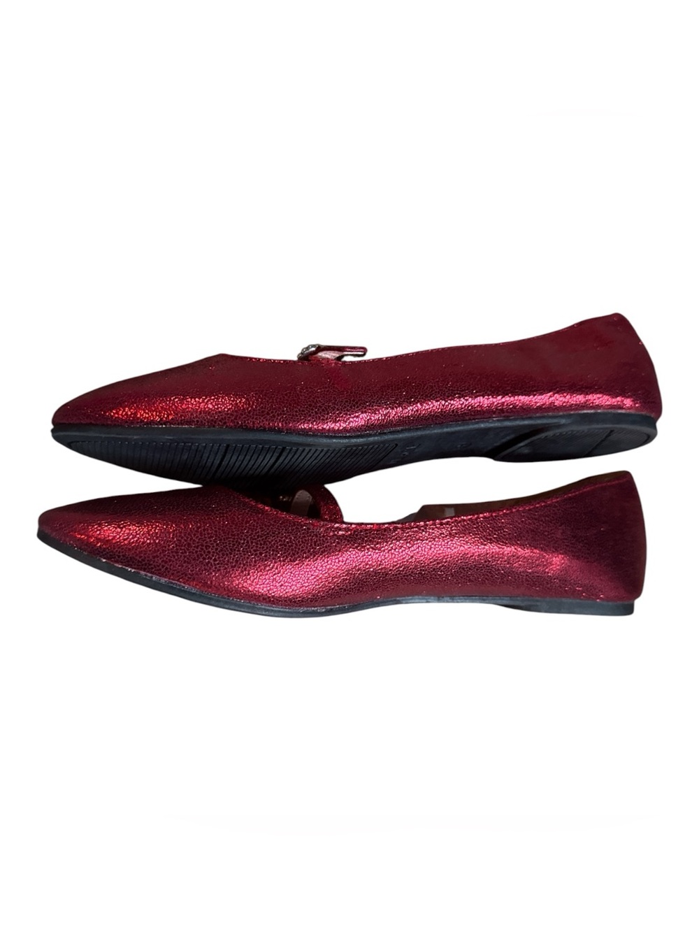 Girls Size 4 Red Glitter Mary Jane Flats NWT Shimmer Glamour Holiday Shoes NEW - Picture 3 of 5